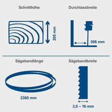 Load image into Gallery viewer, Scheppach BASA3 Bandsög 250V 800w 205mm