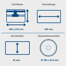 Load image into Gallery viewer, Flísasög með 180mm blaði  32mm Scheppach