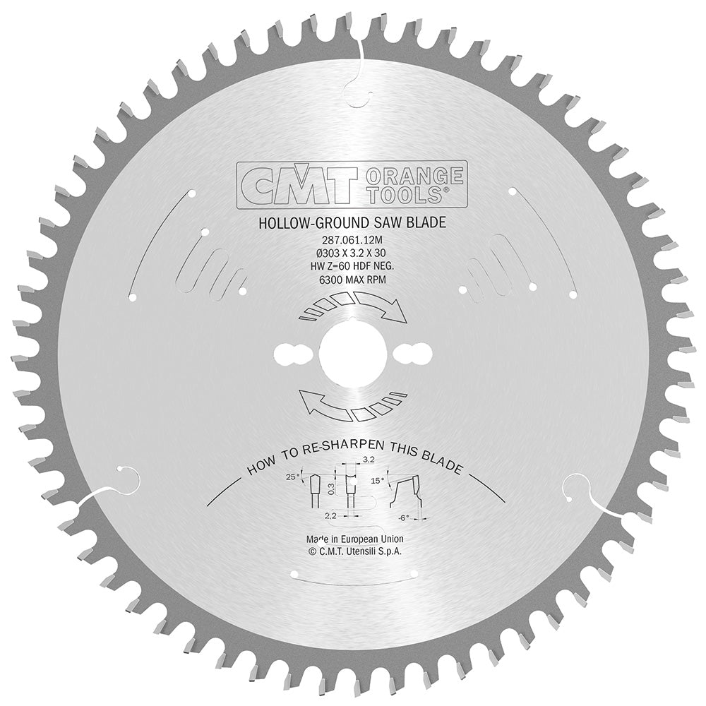 Saw blade 250x30 Z54 HDF -6° 3.2/2.2