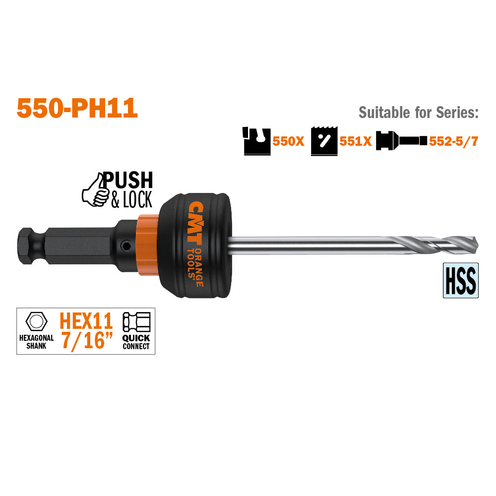 550PHPush&Lock Centering shaft and arbor