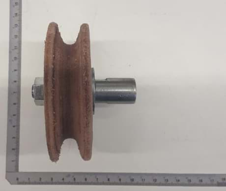 Scheppach shaped leather wheel on a sharpening machine