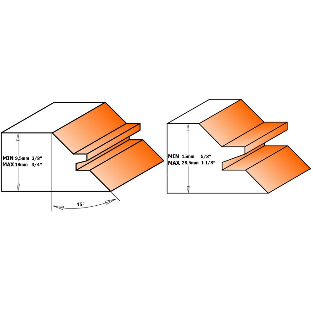 Fræsitönn S=12mm 70mm 45°