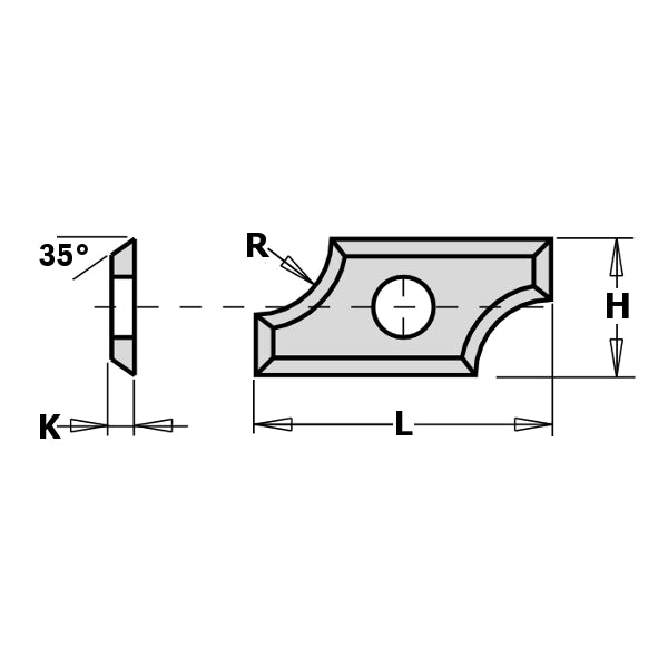 Hnífur í Skiptitönn R5  19,5x9x1,5mm