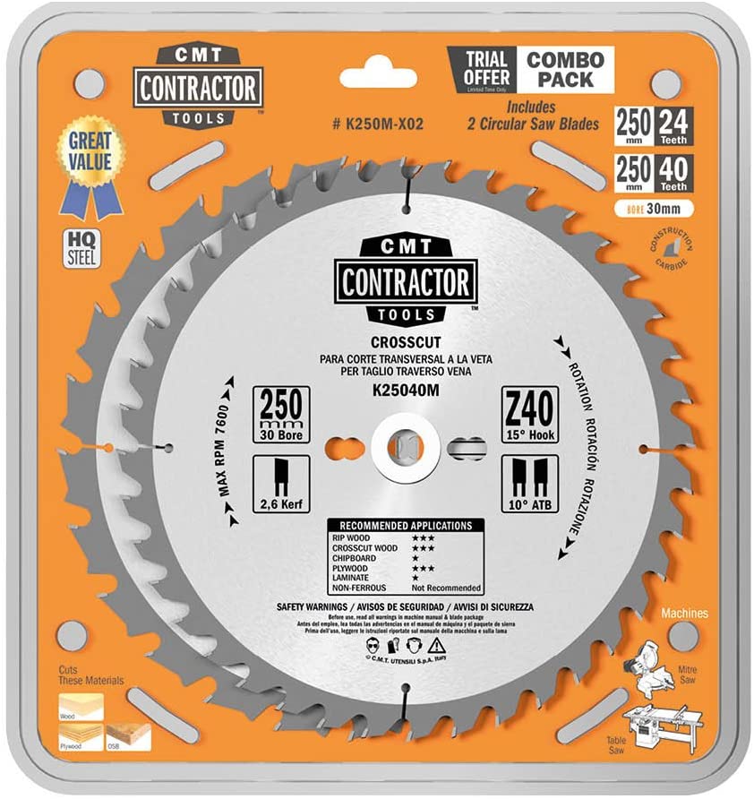 Saw blade 250x30mm 2 in a pack