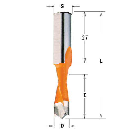 Dowel Drill Bit D=8x57,5mm S=10 RH