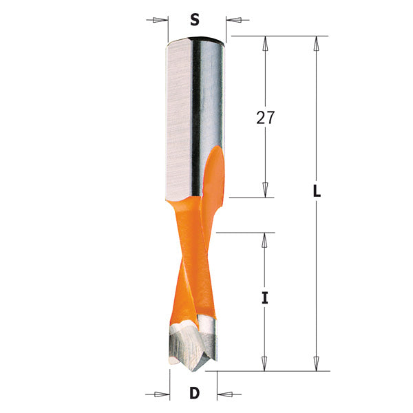 Dowel Drill Bit D=8x57,5mm S=10 RH