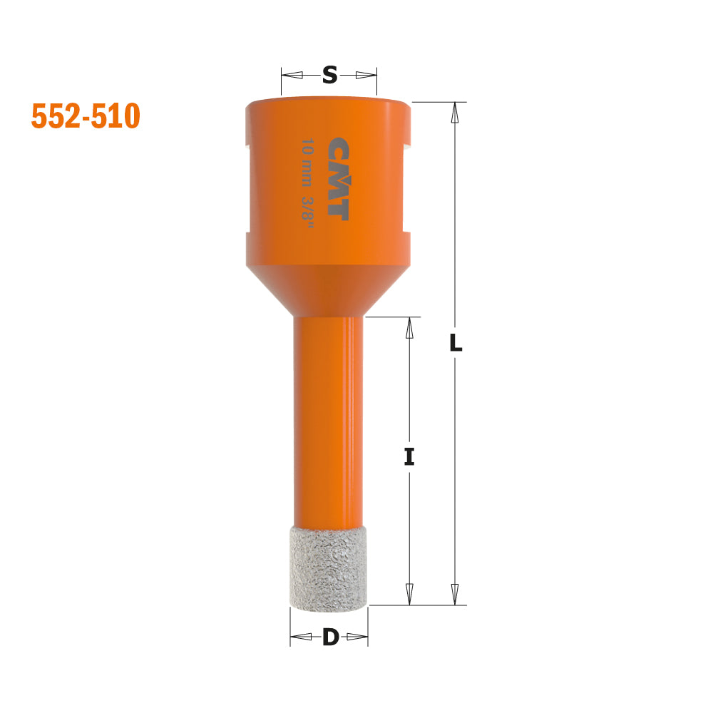 Dósabor fyrir flísar 16mm M14 f slípirok
