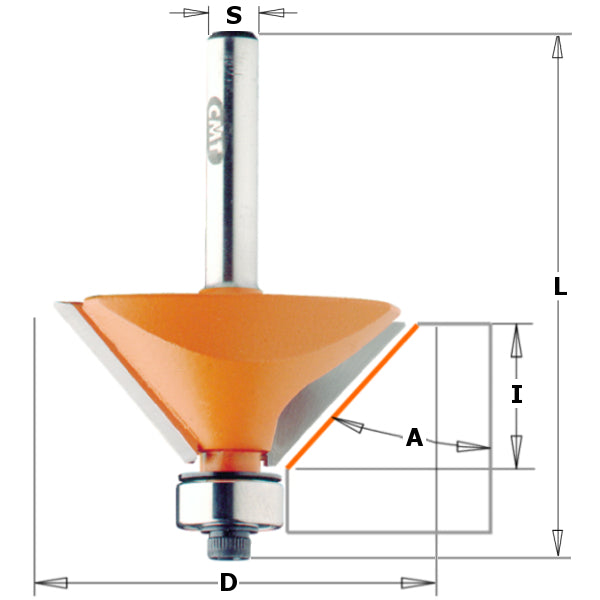 Fræsitönn S=8mm 31,7mm 45°