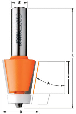 CMT handfræsitönn 10°  12mm leggur