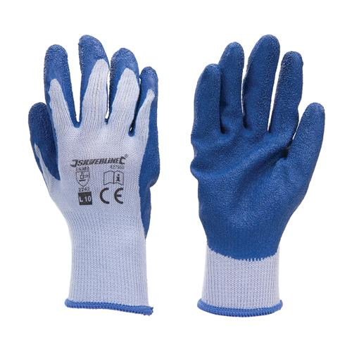 Silverline work gloves latex blue L