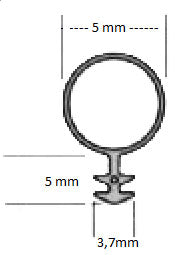 Siliconlisti O 5mm black 3mm track 1/150m