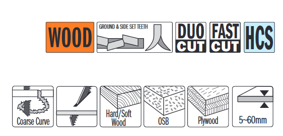 Jigsaw blades Fast Cut 5pcs 100mm 5-60mm