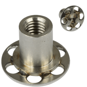 Innfeld ró M10 A4 m botni og 20mm flans