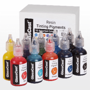 Resin litasett gagnsæir 10stk Gult Rautt