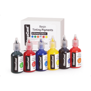 Resin litasett gagnsæir  6stk Gult Rautt