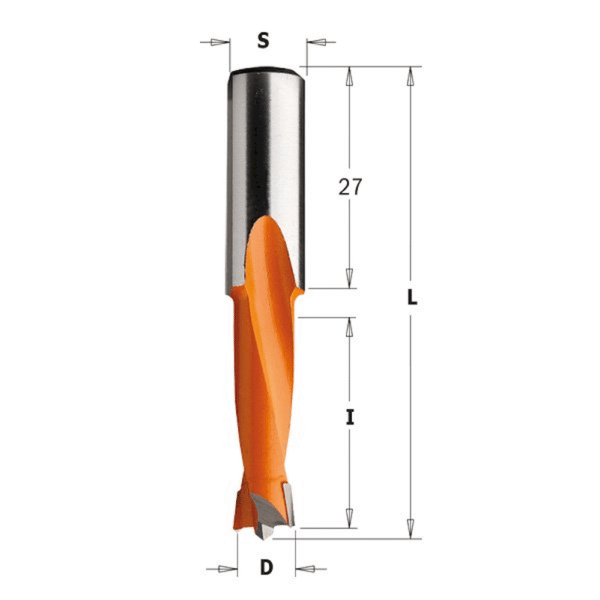 Dowel Drill Bit D=12x57,5mm S=10 LH