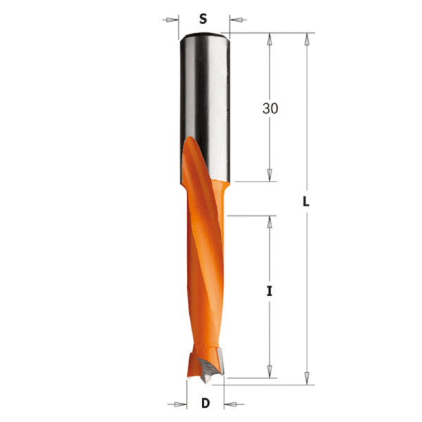 CMT Dowel Drill TCT D=5x70mm LH