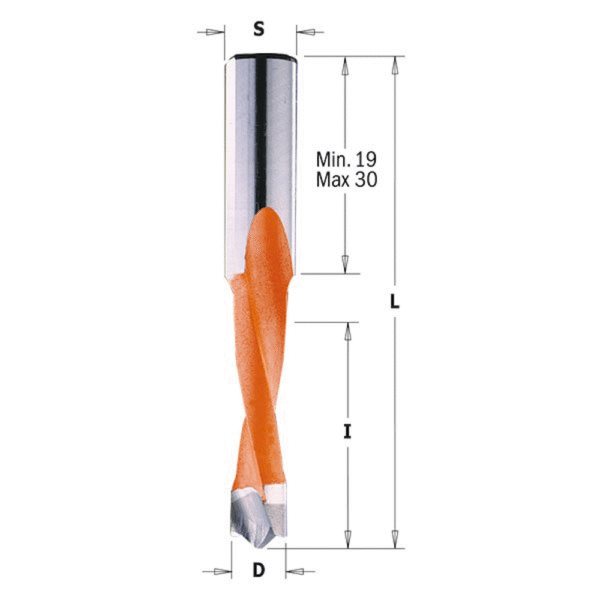 CMT Dowel Drill TCT D=7x35x70mm