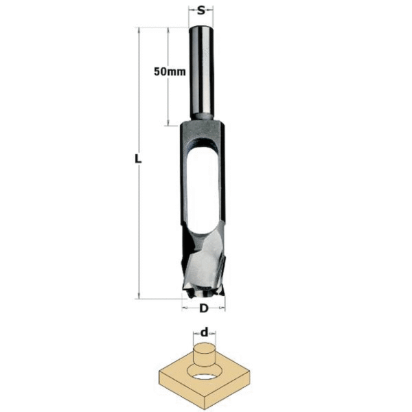 Tappabor S=16mm D=40/52mm L=160