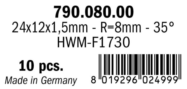 Hnífur í Skiptitönn R8  24x12x1,5mm