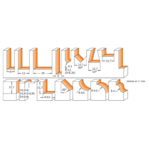 CMT fræsitannasett 15 stk í pakka