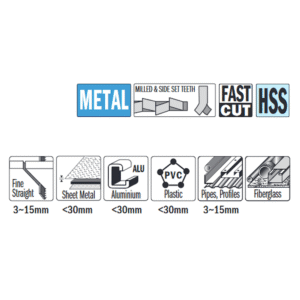 Stingsagarblöð 5st fast cut ál, trefjapl