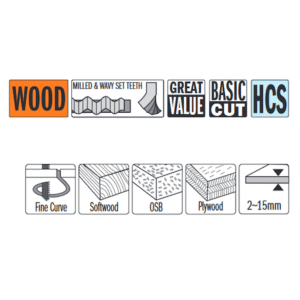 Stingsagarblöð basic cut 5st 76mm 2-15mm