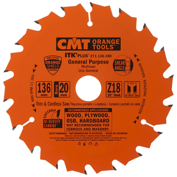 Sagarblað Alhliða 136x20 Z18 1,5mm